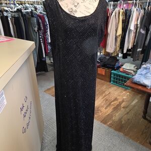 Black Sparkle Sleeveless Maxi Dress - Elegant Evening Wear